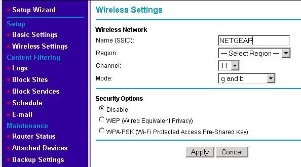 The WAP's wireless configuration